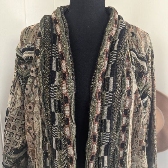 VTG The Icing Sweater Patchwork Metallic Maximalist Rock Boho Whimsigoth Y2K - Picture 3 of 7